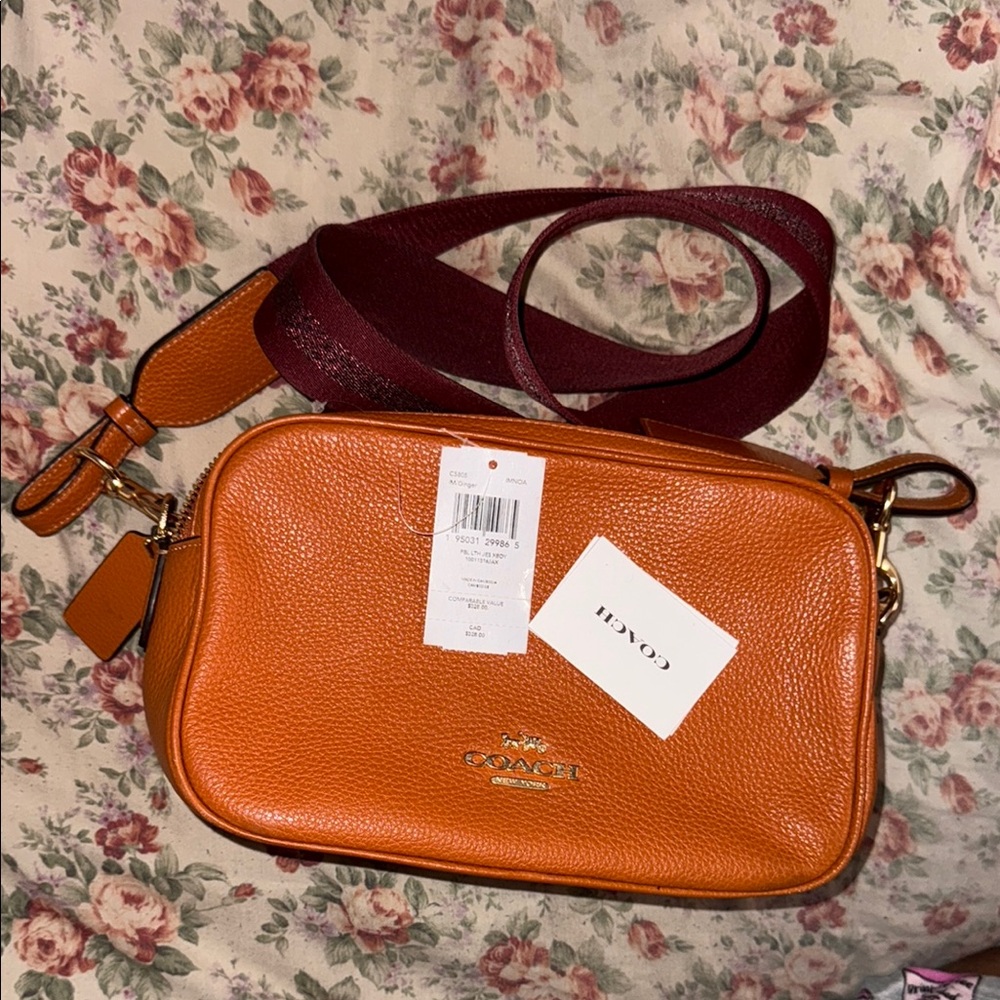 Coach Orange Crossbody Bag with Adjustable Strap